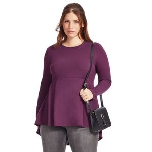 Seven7 Purple Peplum Top with Back Zipper